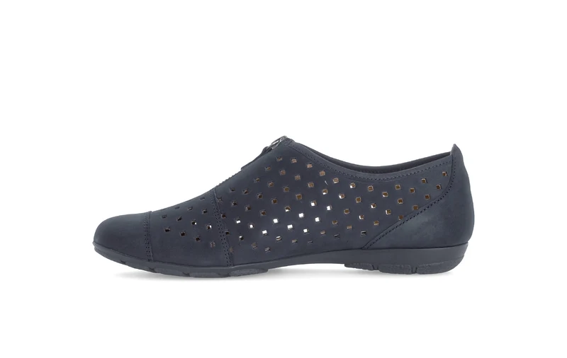 Ballerines bleues en cuir nubuck