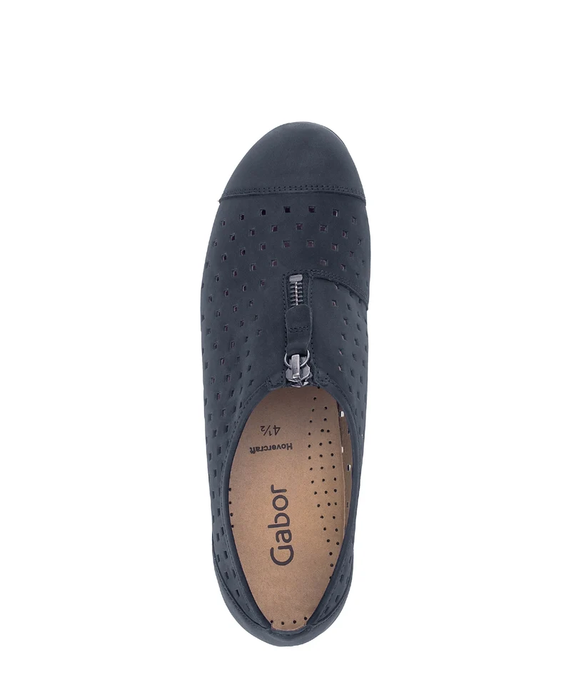 Ballerines bleues en cuir nubuck