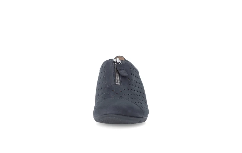 Ballerines bleues en cuir nubuck
