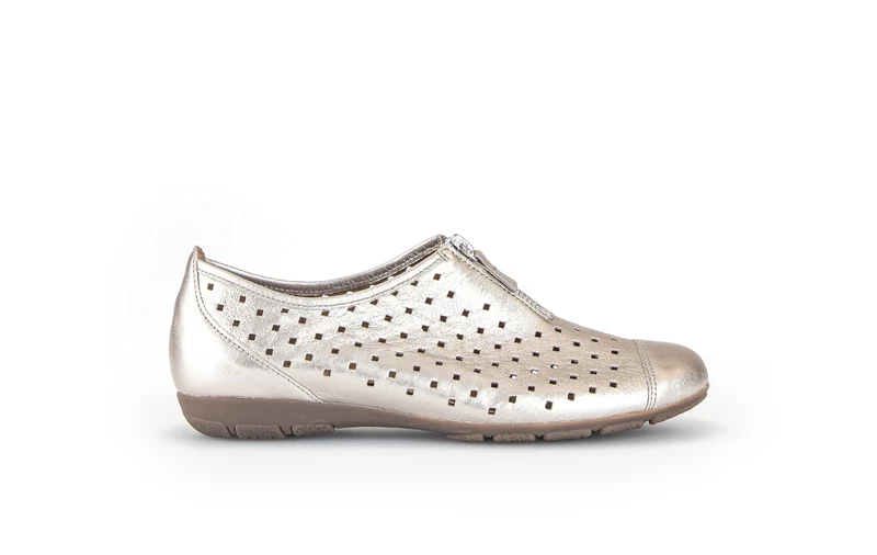 Ballerines dorées en cuir métallisé