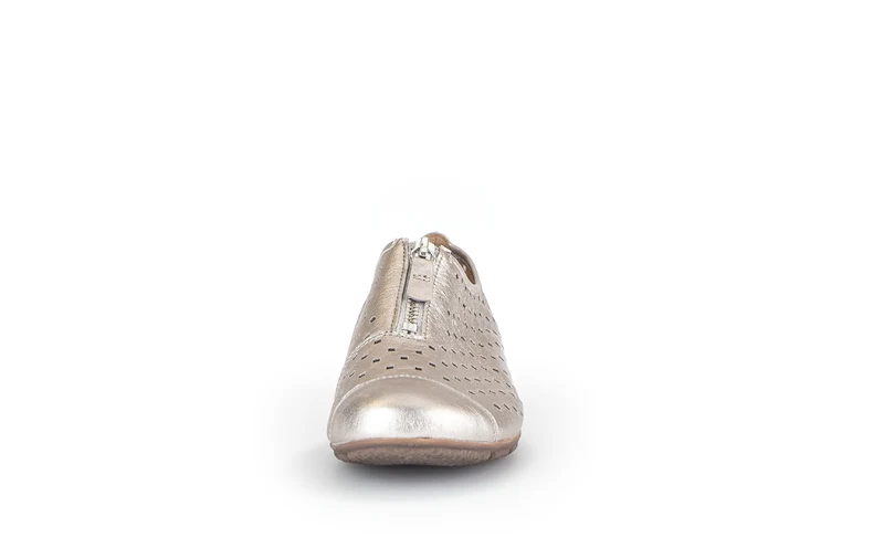 Ballerines dorées en cuir métallisé