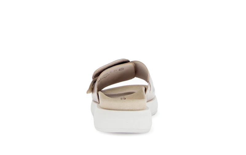 Mules dorées en cuir métallisé