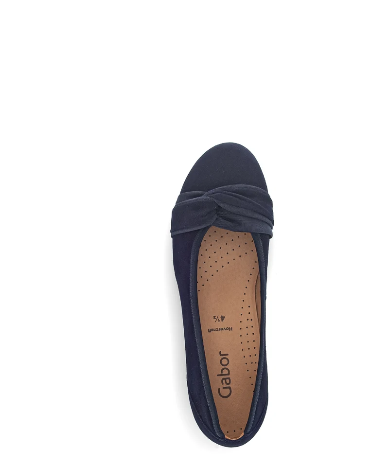 Ballerines bleues en cuir velours