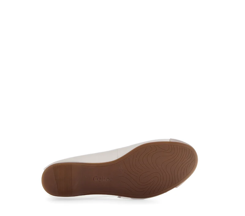 Ballerines blanc crème en cuir lisse
