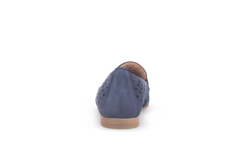 Mocassins bleus en cuir nubuck