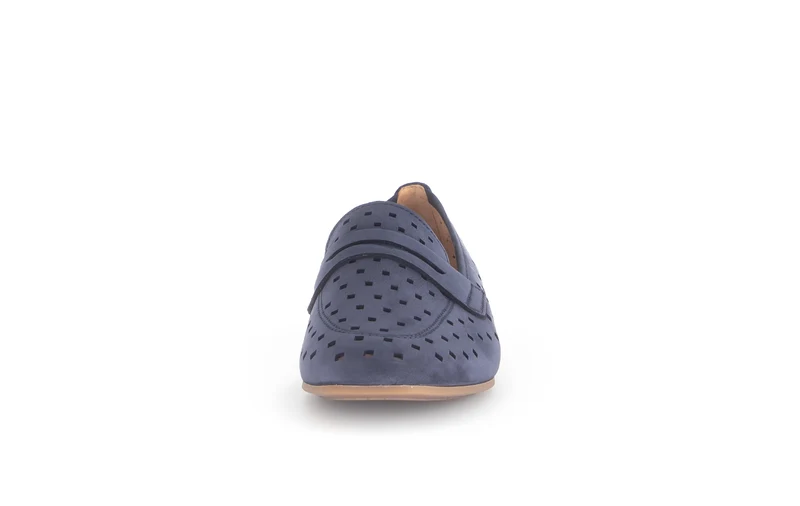 Mocassins bleus en cuir nubuck