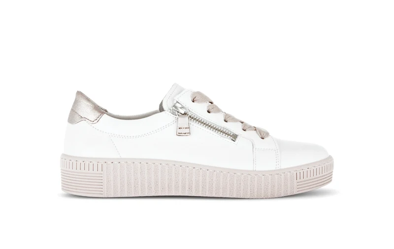 Baskets blanches en cuir lisse