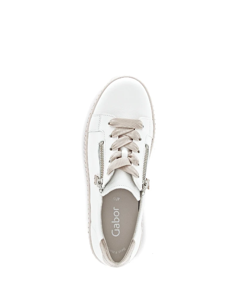 Baskets blanches en cuir lisse