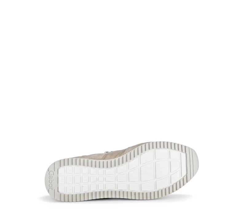 Baskets beiges en nubuck insert métallisé