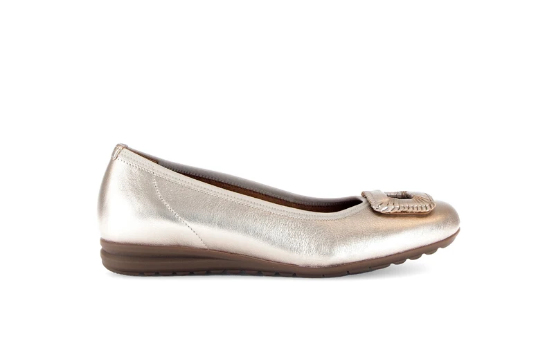 Ballerines dorées en cuir métallisé