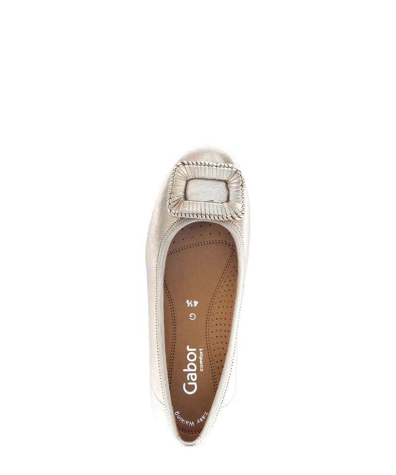 Ballerines dorées en cuir métallisé