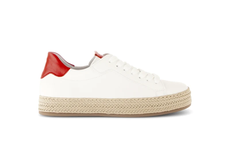 Baskets blanches en cuir lisse