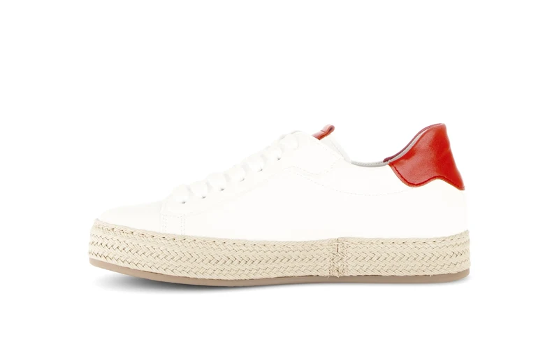 Baskets blanches en cuir lisse