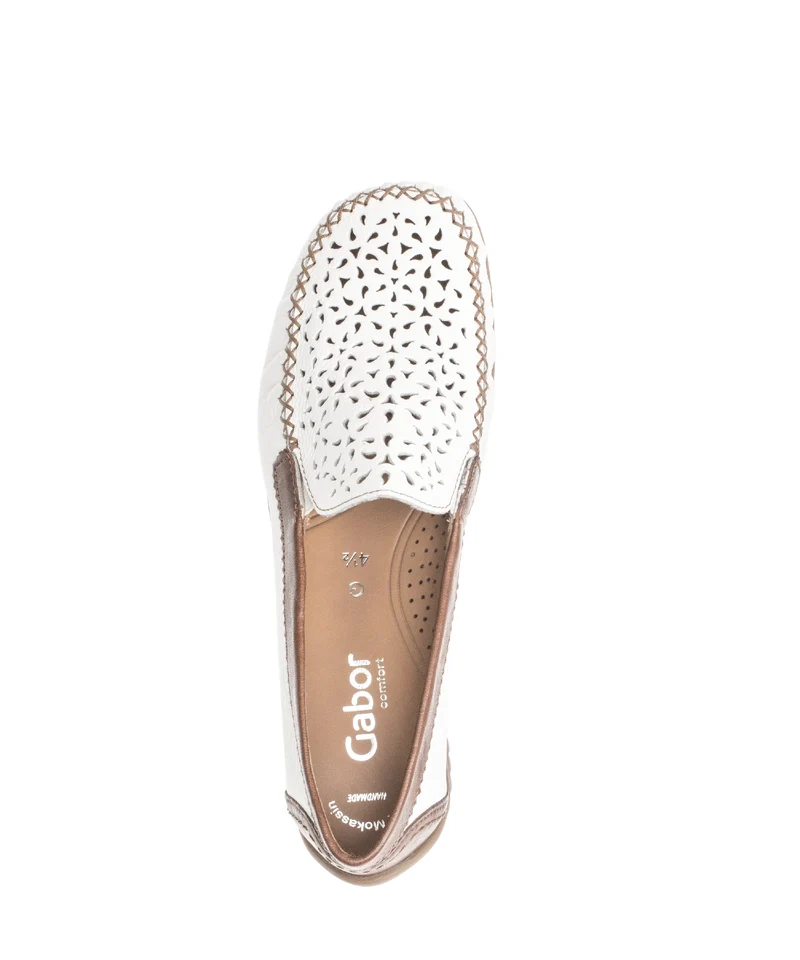 Mocassins blancs en cuir lisse