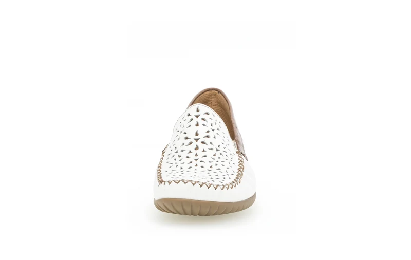 Mocassins blancs en cuir lisse