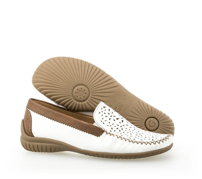 Mocassins blancs en cuir lisse