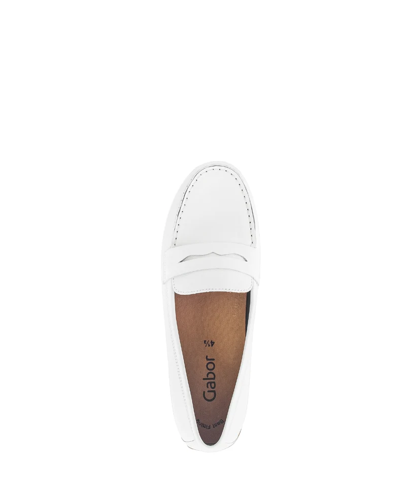 Mocassins blancs en cuir lisse