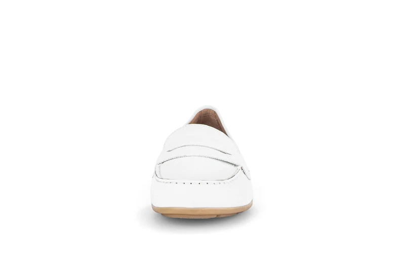 Mocassins blancs en cuir lisse