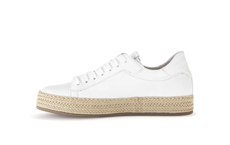Baskets blanches en cuir lisse