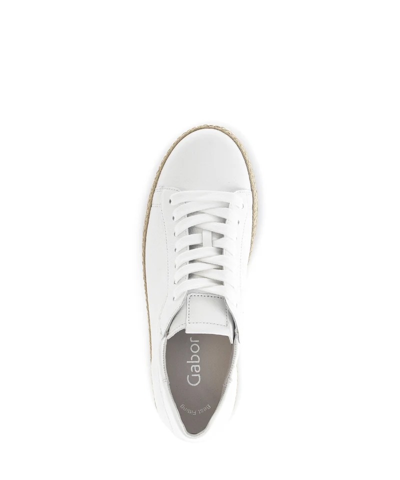 Baskets blanches en cuir lisse