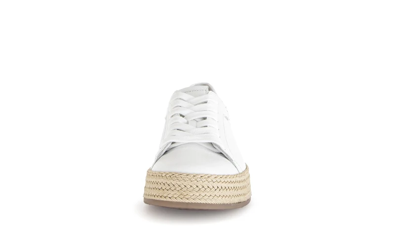 Baskets blanches en cuir lisse