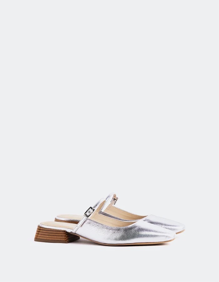 Calantha Silver Leather