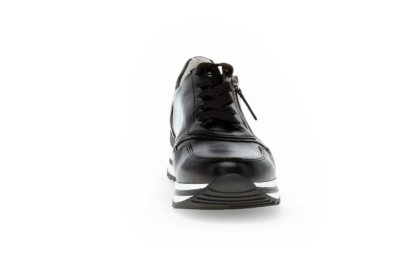 Baskets noires en cuir lisse