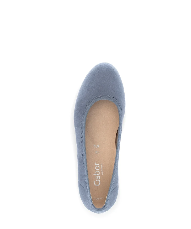 Ballerines bleues en cuir nubuck