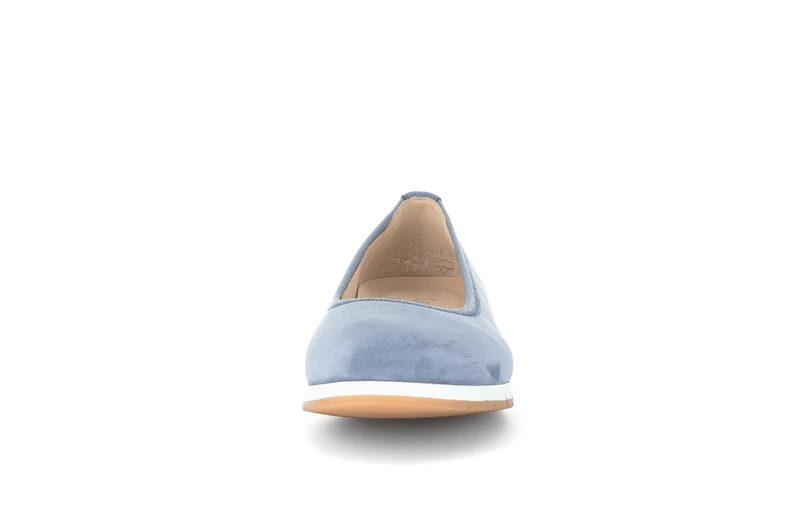 Ballerines bleues en cuir nubuck