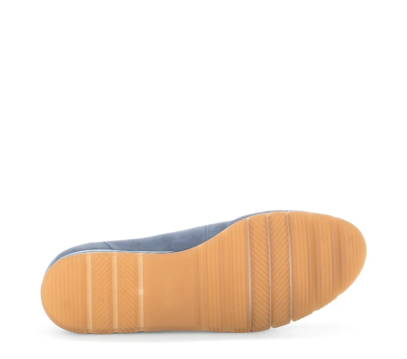Ballerines bleues en cuir nubuck