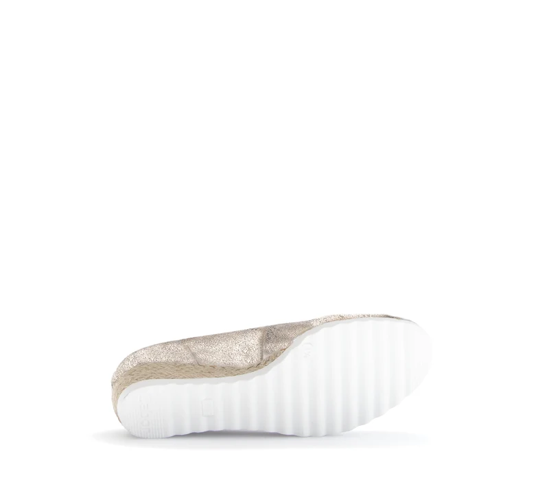 Ballerines beige-dorées en cuir métallisé
