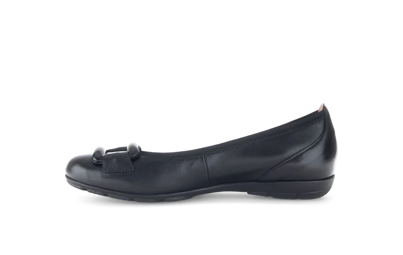 Ballerines noires en cuir lisse