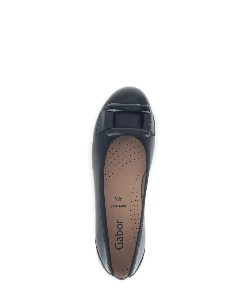 Ballerines noires en cuir lisse