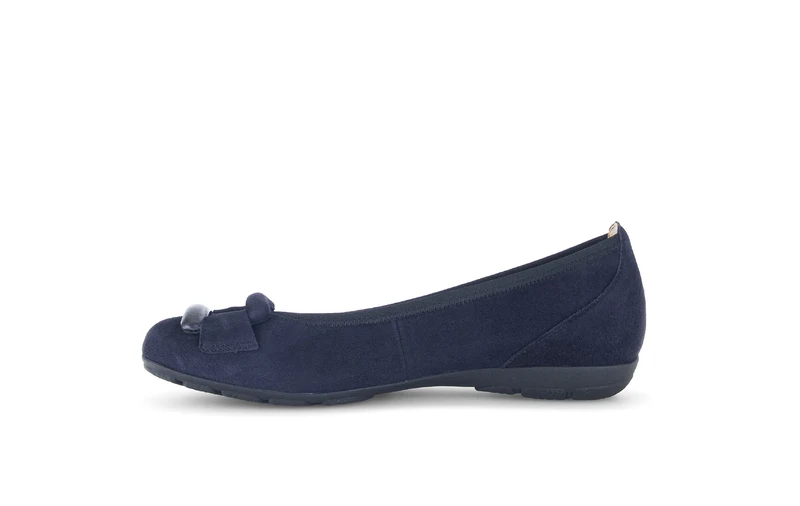 Ballerines bleues en cuir velours