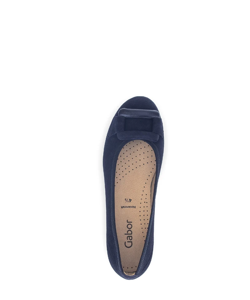 Ballerines bleues en cuir velours