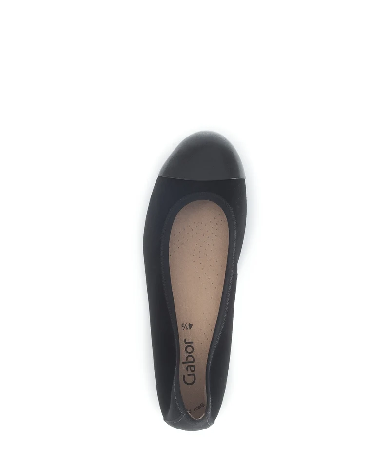 Ballerines noires en cuir velours