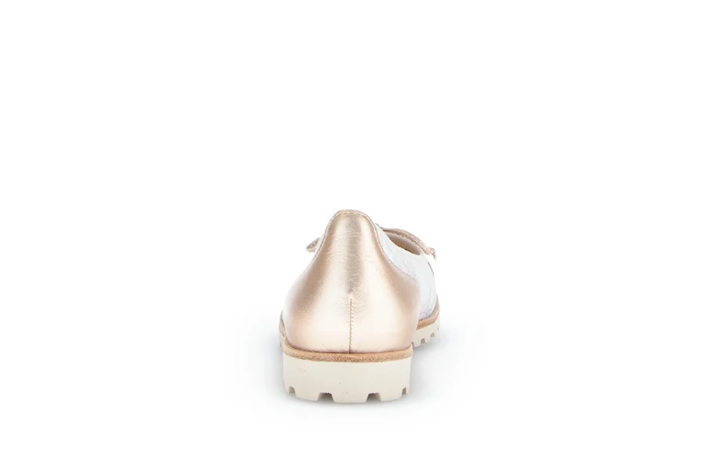 Ballerines fleuries en cuir lisse