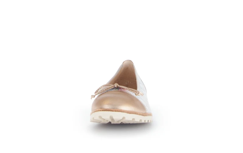 Ballerines fleuries en cuir lisse