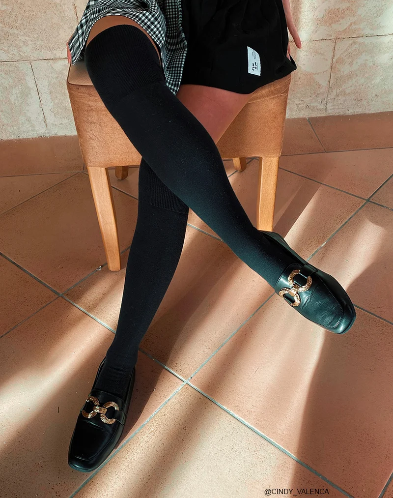 Mocassins plats noirs à double boucles dorées