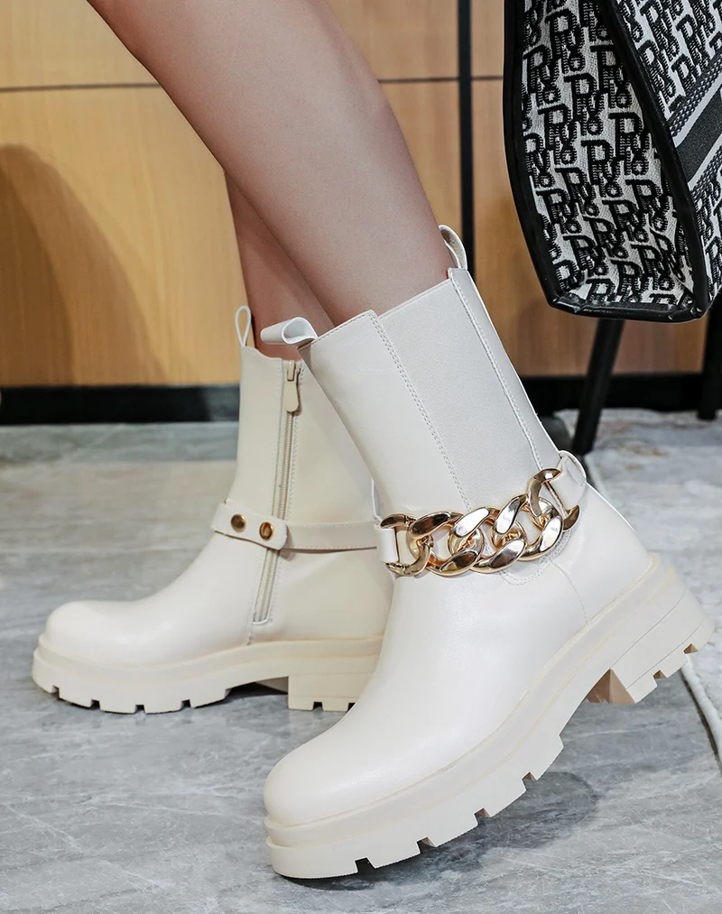 Bottines beiges avec élastique