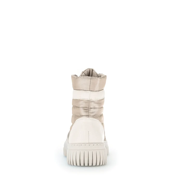 Baskets montantes beiges en cuir