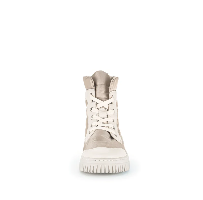 Baskets montantes beiges en cuir