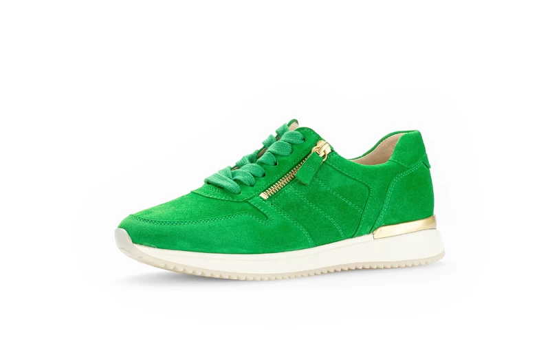 Baskets vertes en cuir velours