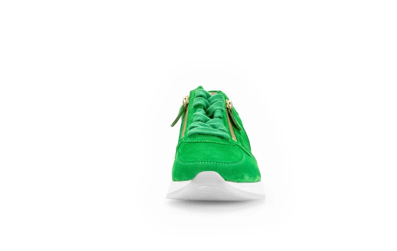 Baskets vertes en cuir velours