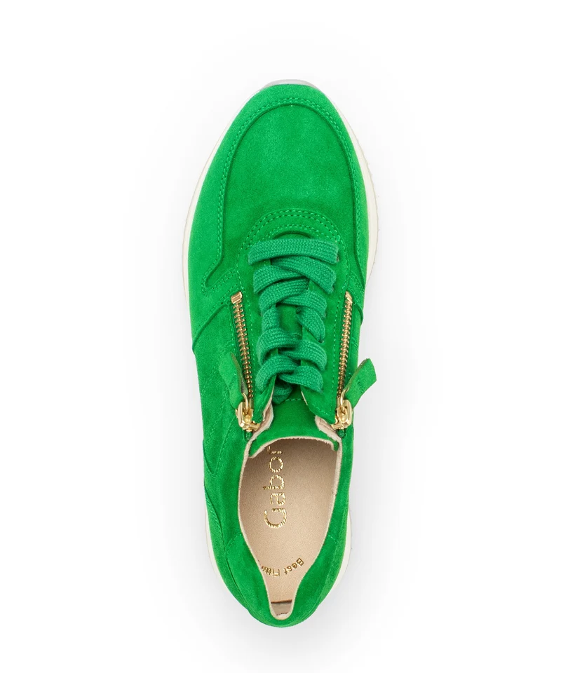 Baskets vertes en cuir velours