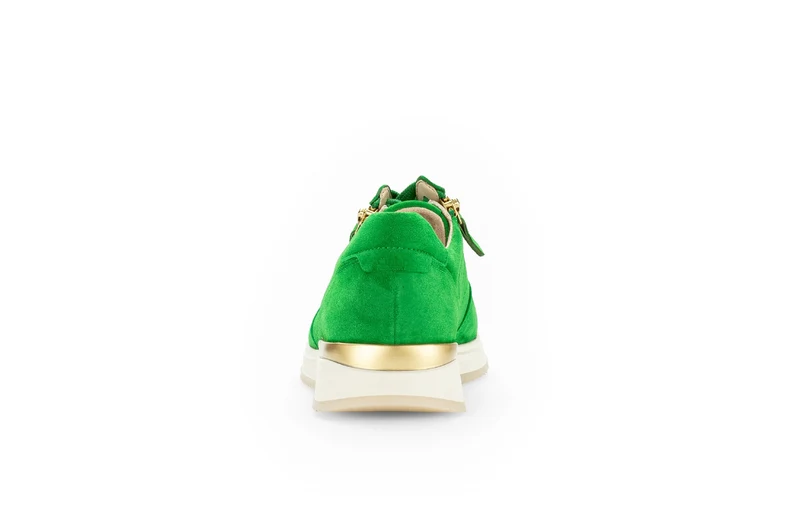 Baskets vertes en cuir velours