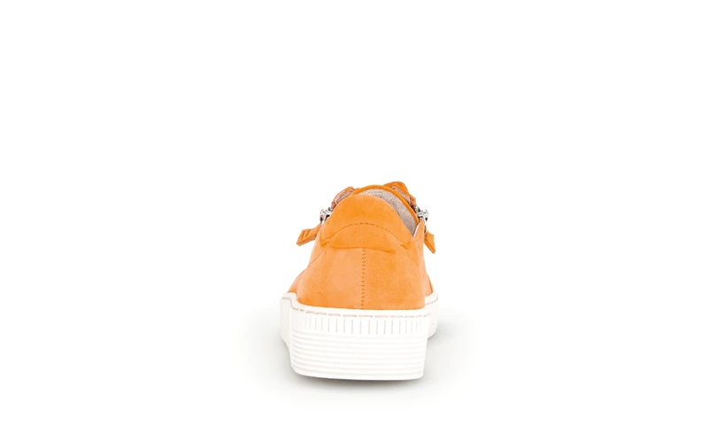 Baskets orange en cuir velours