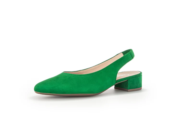 Slings verts en cuir velours