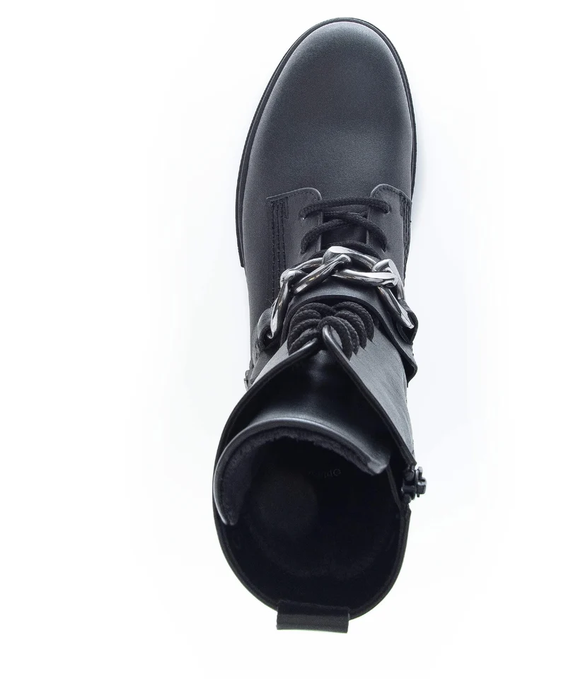 Bottines à lacets noires en cuir