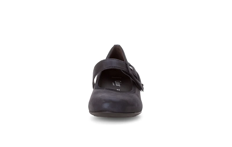 Escarpins marine en cuir velours